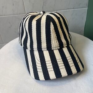 Women’s Striped Black & White Hat